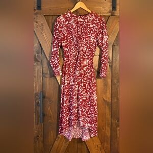 Maje Asymmetrical Twist Front Midi Dress Size 1